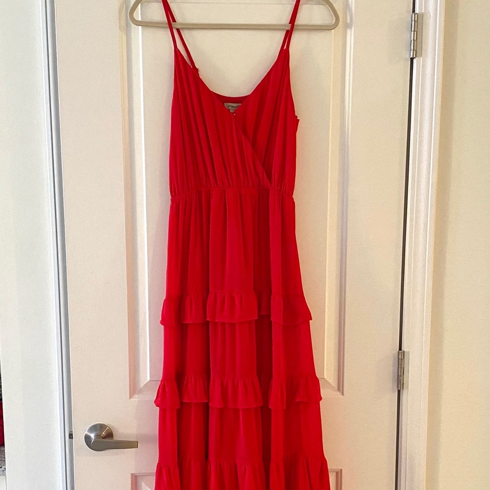NWOT Flying Tomato Red Ruffle Maxi Dress